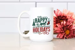Retro Happy Holidays Reindeer Png Product Image 2