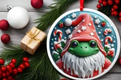 Round Christmas Ornament Sublimation|Clipart Product Image 2