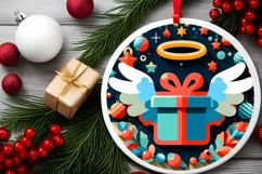 Round Christmas Ornament Sublimation|Clipart Product Image 2