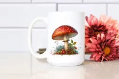 Detailed Mushroom Watercolor Splash PNG Product Image 2