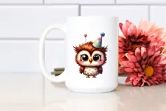 Funny Baby Owl, Party Hat | Clipart Product Image 2