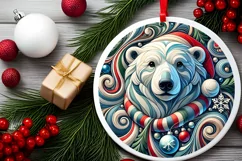 Round Christmas Ornament Sublimation|Clipart Product Image 2