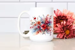 Watercolor Abstract Colorful Red Flowers | Sublimation | Product Image 2