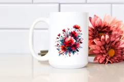 Colorful Red Flowers Watercolor Abstract | Clipart Product Image 2