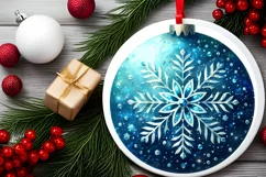 Round Christmas Ornament Sublimation|Clipart Product Image 2