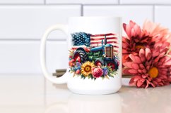 Vintage Vibrant Tractor with Flowers | Clipart Product Image 2