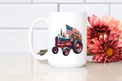 Vintage Vibrant Tractor with Flowers | Clipart Product Image 2
