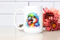 Funny Cute Parrot Dripping in the Wind | Clipart Product Image 2