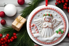 Round Christmas Ornament Sublimation|Clipart Product Image 1