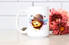 Funny Cute Bee Portrait Dripping in the Wind | Clipart Product Image 2