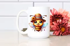 Funny Cute Bee Portrait Dripping in the Wind | Clipart Product Image 2