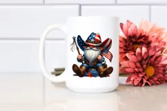 Watercolor Patriotic Cowboy Gnome Clipart Product Image 2