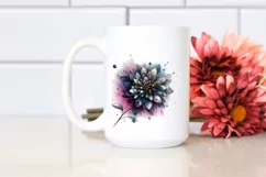 Shiny Chrysanthemum Watercolor Clipart Product Image 2