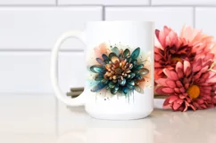 Shiny Chrysanthemum Watercolor Clipart Product Image 2