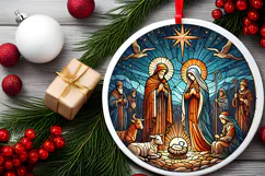 Round Christmass Ornament PNG Product Image 2