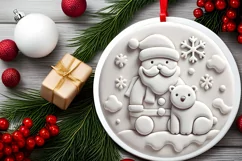 Round Christmas Ornament Sublimation|Clipart Product Image 1