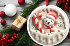 Round Christmas Ornament Sublimation|Clipart Product Image 1