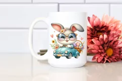 Easter Bunny Egg Flower, Clipart |T-shirt, Mug PNG Product Image 1
