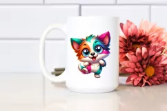 Colorful Funny Border Collie Cartoon | Clipart Product Image 2