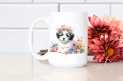 Cute Baby Dog Watercolor Clipart Product Image 2