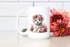 Cute Baby Dog Watercolor Clipart Product Image 2