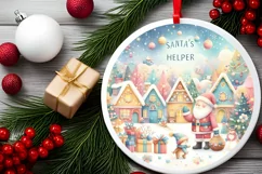 Christmas Santa's Helper Scene PNG Product Image 2