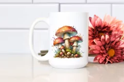 Pastel Mushroom Watercolor Splash PNG Product Image 2