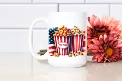 Whimsical Flowers, Popcorn and USA Flag | Sublimation | Product Image 2