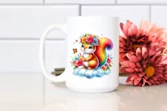 Cartoon-Style Watercolor Squirrel, Transparent PNG Product Image 2