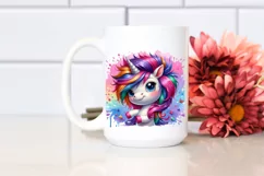 Cute Baby Unicorn Playing, Summer PNG Product Image 2