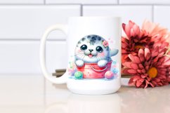 Colorful Baby Seal Smiling in Bucket | Clipart Product Image 2