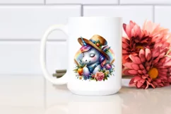 Baby Unicorn in Farmer's Hat PNG Product Image 2