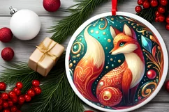 Round Christmas Ornament Sublimation|Clipart Product Image 2