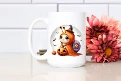 Cute Baby Snail Dressed for Halloween PNG Product Image 2