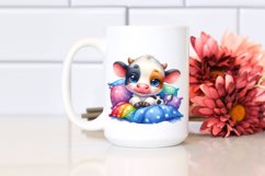 Cute Baby Cow in Bed | Sublimation | Clipart Product Image 2