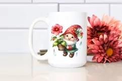 Cute Gnome in the Air Holding Impatiens | Sublimation | Product Image 2