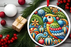 Round Christmas Ornament Sublimation|Clipart Product Image 2