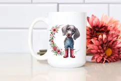 Baby Weimaraner Rain Boots Confused Floral Frame Product Image 2