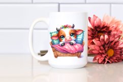 Cute Baby Cow in Bed | Sublimation | Clipart Product Image 2