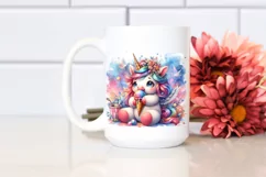 Unicorn Eating Ice Cream PNG Product Image 2