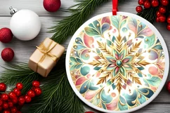 Round Christmas Ornament Sublimation|Clipart Product Image 2