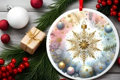 Round Christmas Ornament Sublimation|Clipart Product Image 2