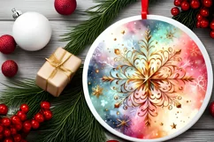 Round Christmas Ornament Sublimation|Clipart Product Image 2