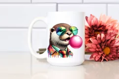 Colorful Otter Watercolor Clipart Product Image 2