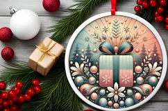 Round Christmas Ornament Sublimation|Clipart Product Image 1