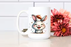 Whimsical Bunny Smiling Wind | Tongue Out | Clipart Product Image 2