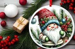 Round Christmas Ornament Sublimation|Clipart Product Image 1