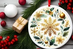 Round Christmas Ornament Sublimation|Clipart Product Image 2