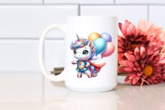 Cute Unicorn Hero with Balloons | Clipart Product Image 2