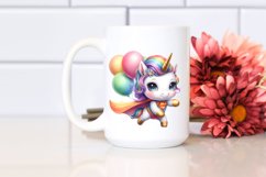 Cute Unicorn Hero with Balloons | Clipart Product Image 2